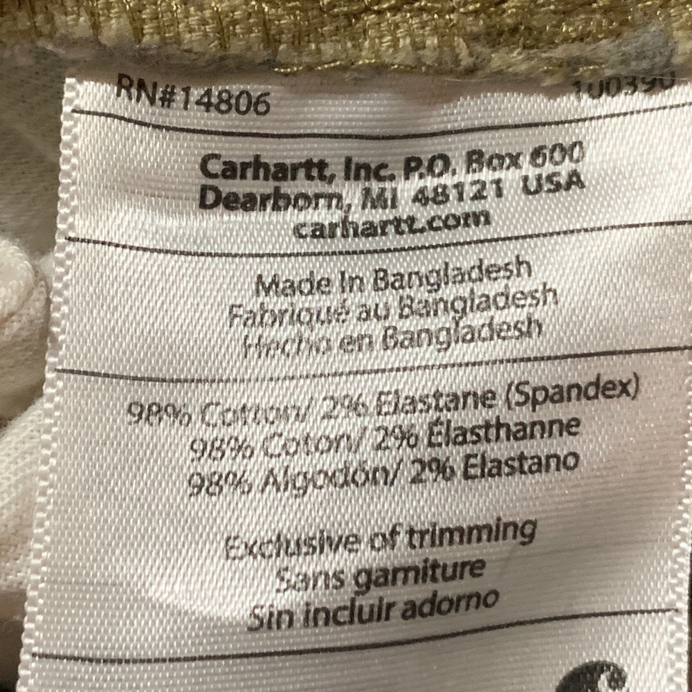 Carhartt 103574 253 Relaxed Fit Cargo Work Pants Mens 32x30 Tan Canvas Stained - Picture 14 of 15